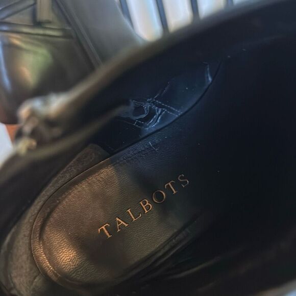 Talbots Harlow Buckle black leather heeled booties size 8.5 - Picture 8 of 12